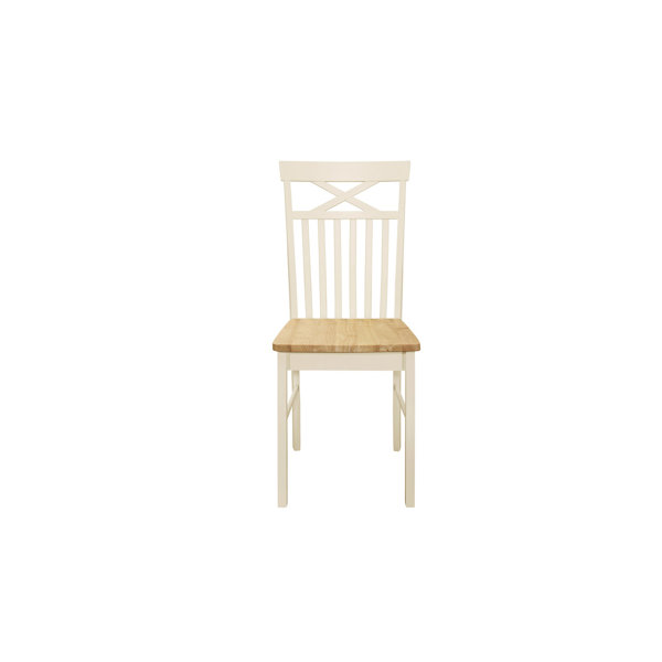 Ophelia & Co. Kober Slat Back Side Chair in White/Oak | Wayfair.co.uk